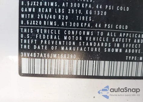 2018 Volkswagen Tiguan 2.0T Sel Premium from USA, damaged, VIN 3VV4B7AX6JM168290